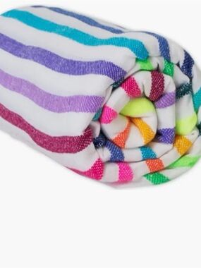 Las Bayadas Multicolor Striped Beach Towel - Vibrant Rainbow Stripes